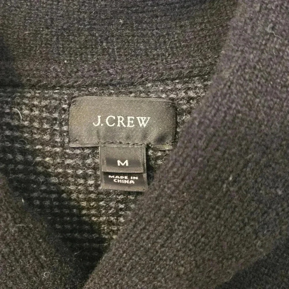 J Crew Chunky Tight Knit Sweater Long Sleeve Cowl Neck Black 100% Wool Large - Picture 4 of 7